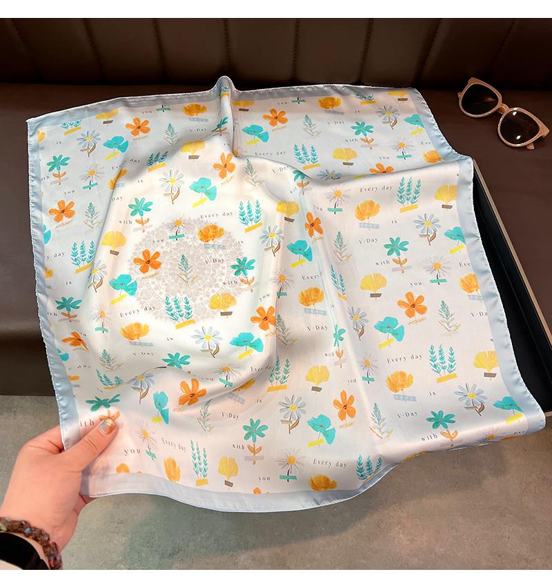 Women S Fresh Printed Square Scarf Fashion Versatile Summer Sun Protection