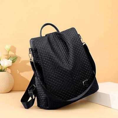 Retro Soft Leather Backpack Women's Spring and Summer Trend Fashion PU Leather Wear-resistant Anti-theft Backpack