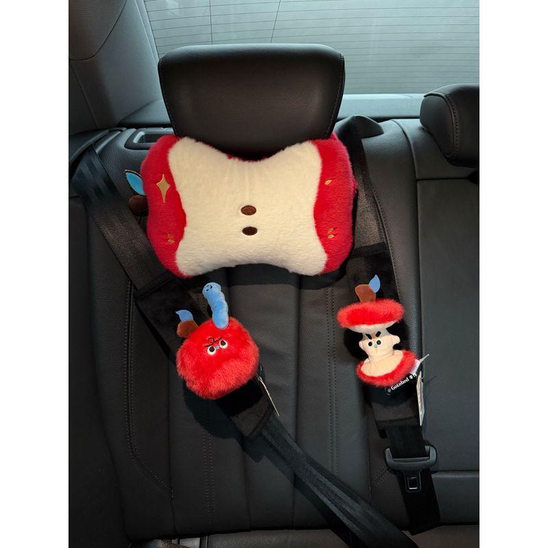 Gotobed Peaceful Fruit Scented Apple Car Seatbelt Shoulder Pad Good Luck Red Apple Plush Toy Anti-Strangling