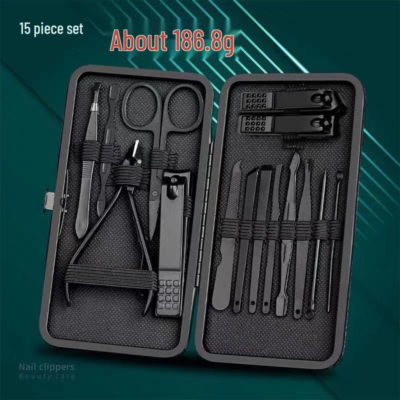 Stainless Steel Nail Clippers Set for Hands and Feet - Includes Dead Skin Remover and Hawkbill Pliers.