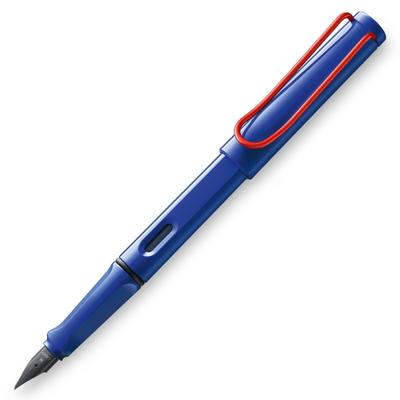 Pióro wieczne LAMY F Stalówka F Safari Niebieski Klips Czerwony Edycja Limitowana Oficjalny Import L14R-F