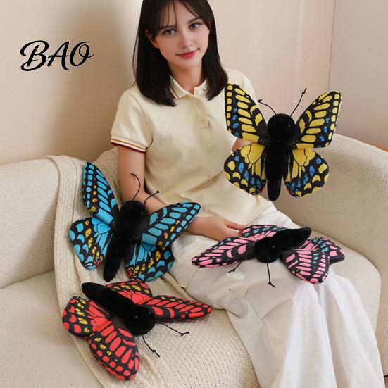 Plush Doll for Girls Realistic 3D Butterfly Toy, Stuffed Throw Pillow, Soft Wing Insect Animal Decor, Gift Kids Girls, Home Ornament Skin Friendly