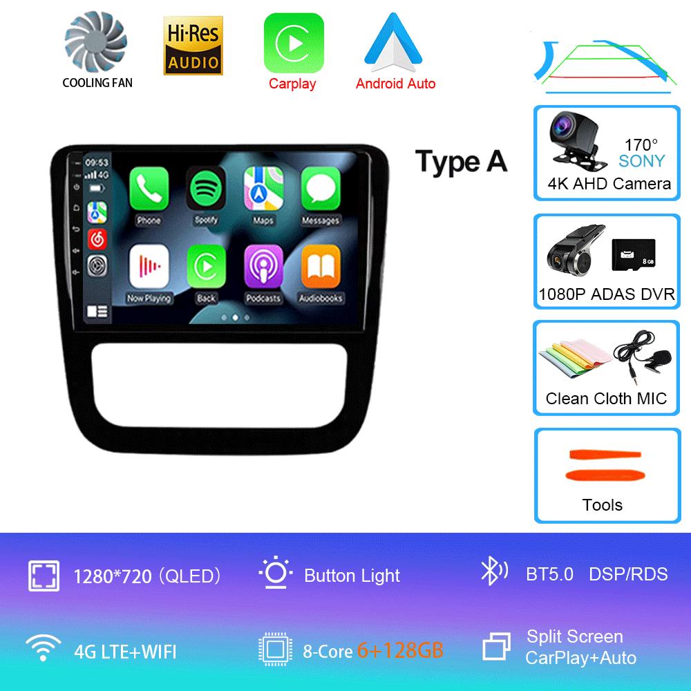 Android 14 Car Radio For Volkswagen EOS Scirocco 3 III Mk3 2008 2009 2010 2011 2012-2014 Multimedia Player WIFI+4G Carplay Auto