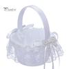 Innovative Portable Exquisite Workmanship Hand Flower Basket Feather Design Wedding Bridesmaid Flower Basket Scene Layout Prop