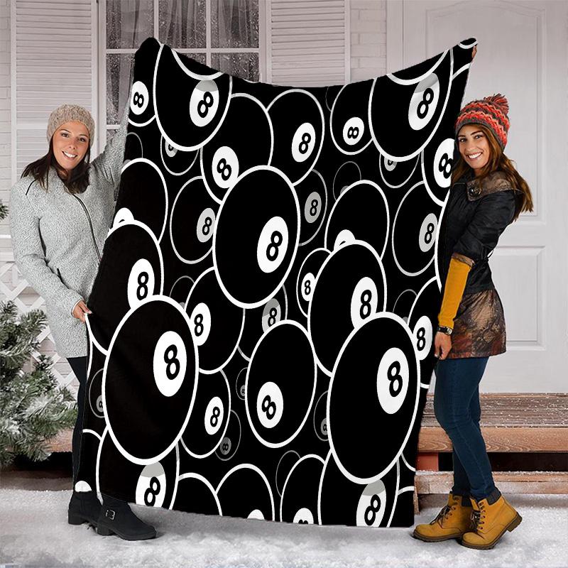 Billiards Plush Blanket Soft Comfortable All Seasons Perfect Sofa Office Nap Travel Birthday Gift Christmas Present