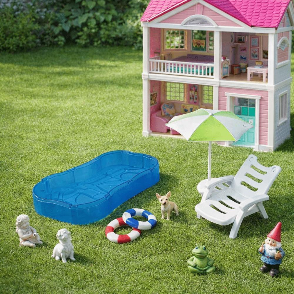 Multicolor Doll Swimming Pool Plastic Doll House Accessories Creative Dollhouse Pool Scene Toy