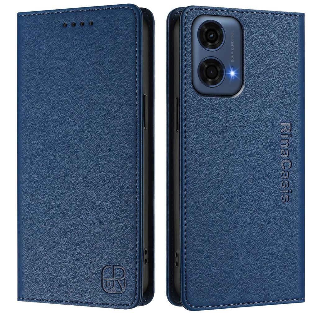 For Motorola Moto G24 Power Leather Case RINACASIS RC01 Phone Cover with RFID Blocking Wallet Stand