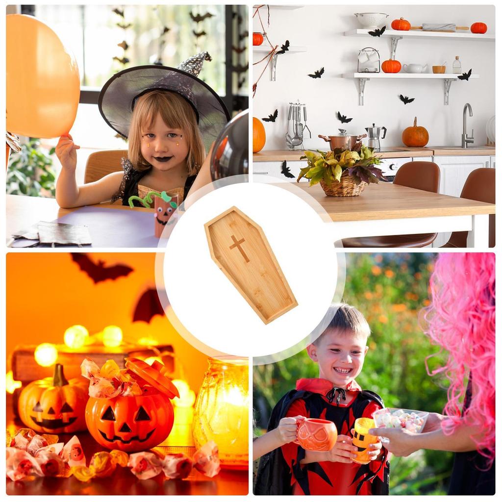 Halloween Charcuterie Board Wood Pumpkin Coffin Aperitif Dish Decorative Charcuterie Boards For Picnic Party Buffet Wedding