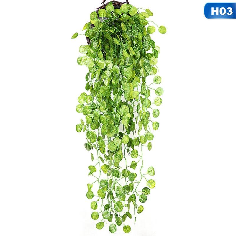 90cm Artificial Green Plant Wall Hanging Ivy Leaf Pothos Begonia Grape Vine Home Garden Wall Party Wedding Decoration