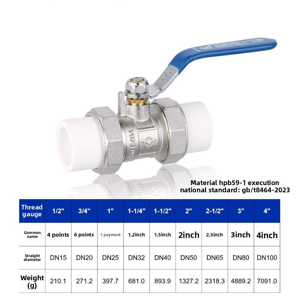 Home Double Loose PPR Ball Valve 20 25 32 Pipe Brass Tap Water Pipe Fittings Hot Melt Pipe Switch Loose Valve 1/2" 3/4" 1"