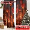 2D Flat Printing  2pcs Heart Garden Glow Minimalist Modern Curtains Prints Light Filtering Curtains Decorations For Home Use for