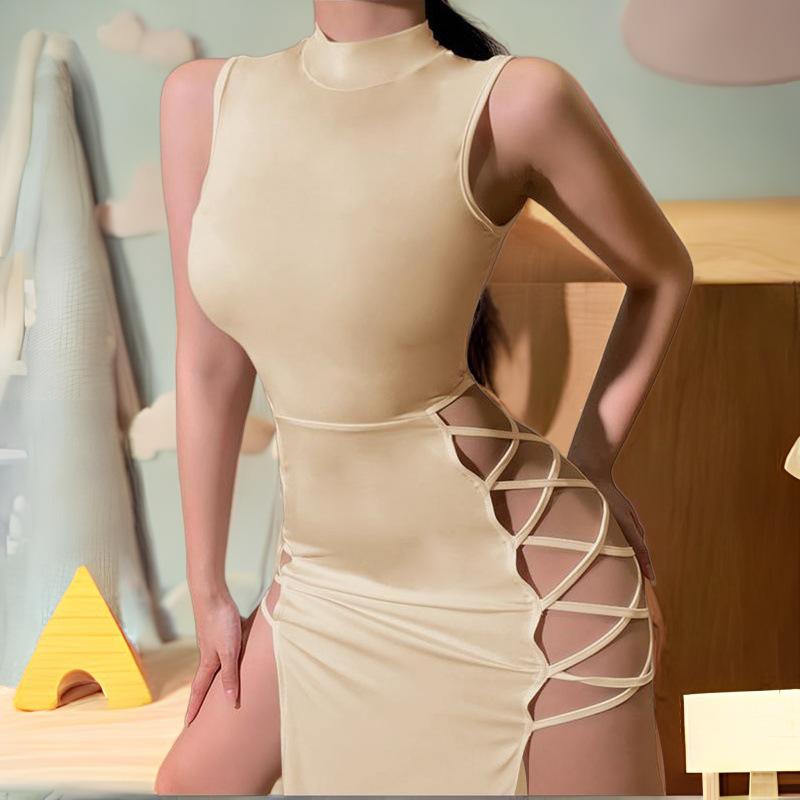 European & American 2023 Summer Strappy Tank Top Dress - Sexy High Slit Design
