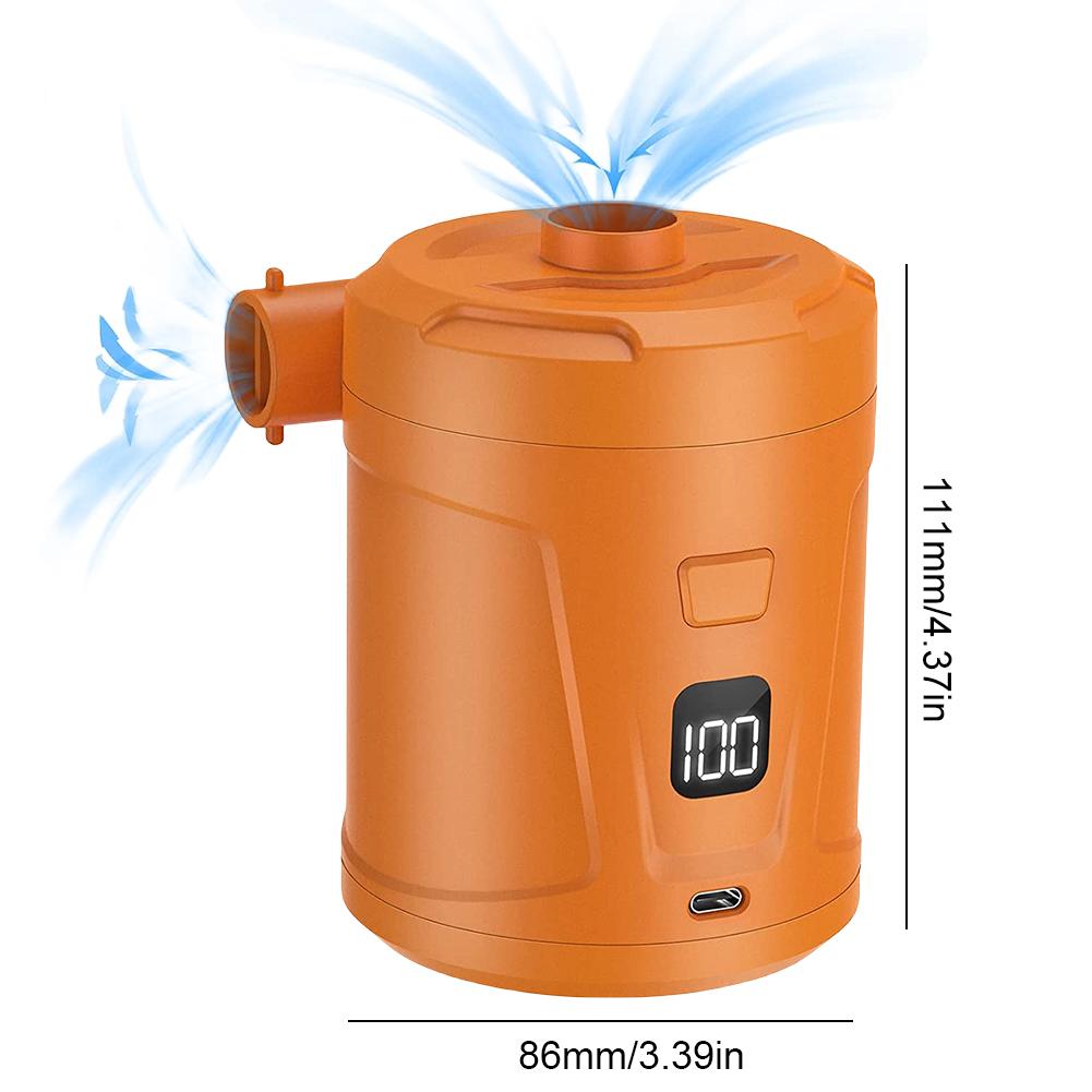 Electric Air Pump USB Rechargeable Fast Air Filling Inflator Blower 3 Nozzles Wireless Air Compressor for Air Boat Swimming Ring