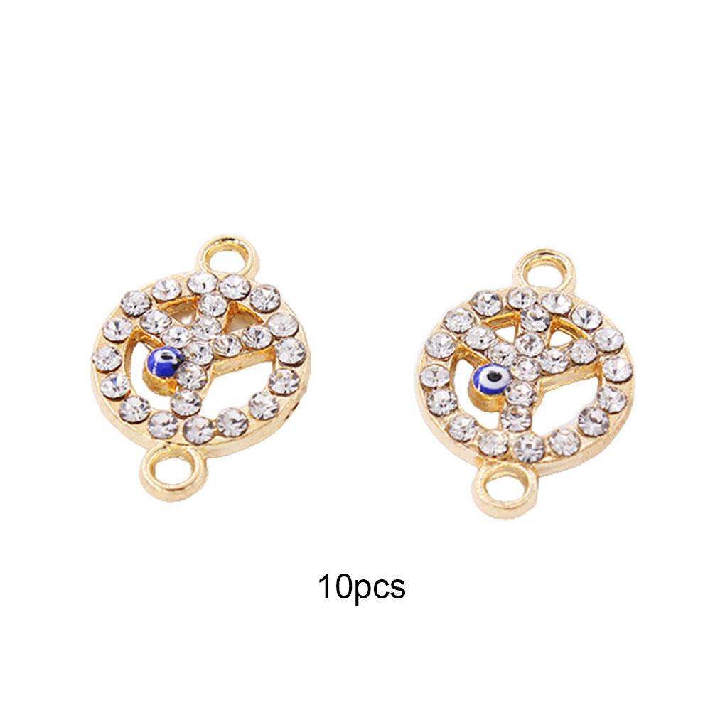 10 Pieces Eye Pendant Charm Round Handicraft Hole Connector Drop Oil Jewelry Supplies DIY Women Bracelets Accessories