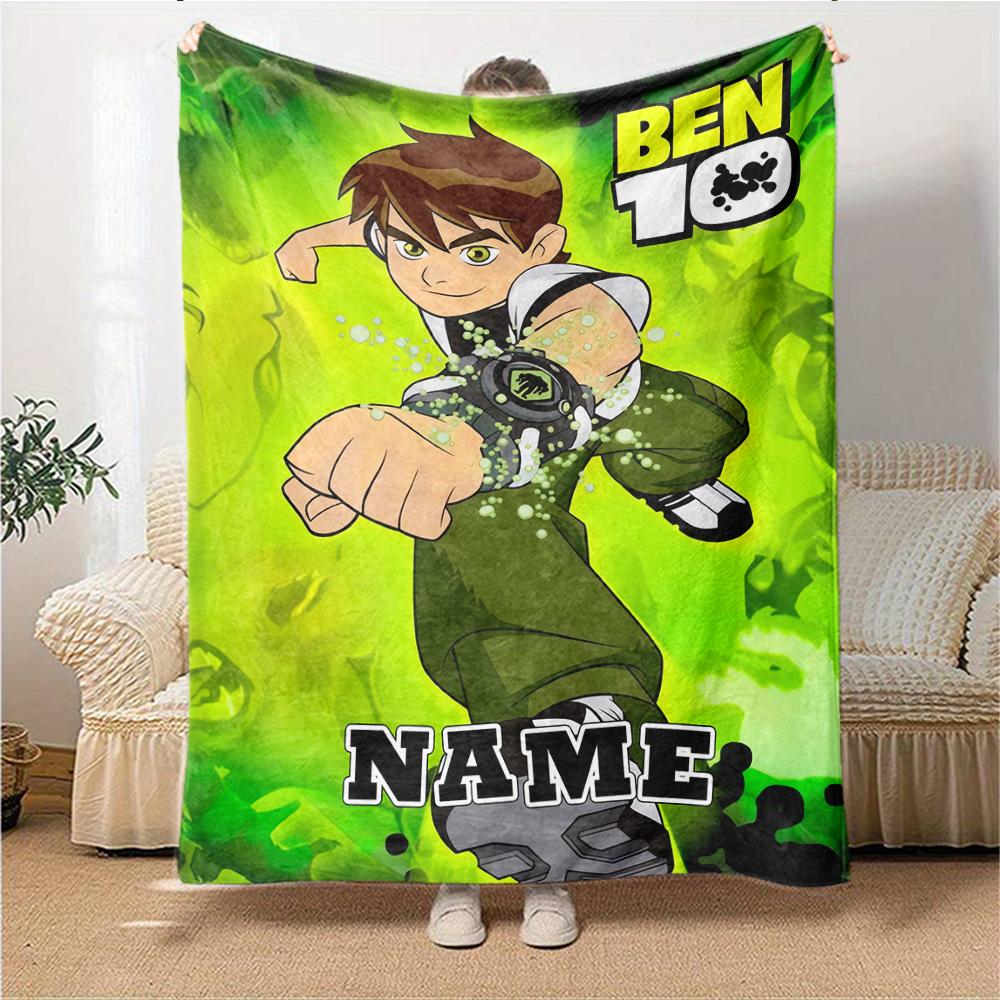 Custom Name Ben Alien Force Adventure Party Blanket For Couch Bed Plush Cozy Fuzzy Blanket Super Soft Warm Blankets For Fall And Winter 09165