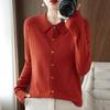 Women's Wool Cardigan with POLO Collar - Long Sleeve Sweater for Spring & Autumn