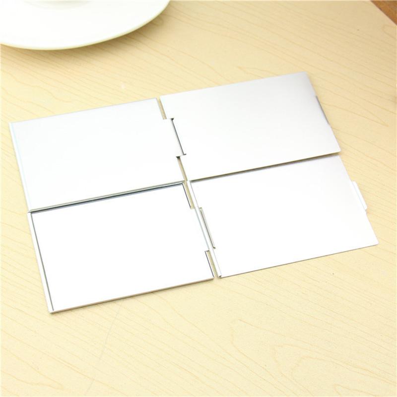 1 sztuka Składane Ultracienkie Lustro do Makijażu Biurkowe Składane Lustro do Makijażu Przenośne Aluminiowe Kieszonkowe Lustra Kosmetyczne Narzędzia do Makijażu