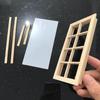 1 Stück DIY Handgefertigtes Material 1:12 Holz Puppenhaus 8-Felder Fenster Unbemalte Möbel Zubehör Miniatur Kinderspielzeug