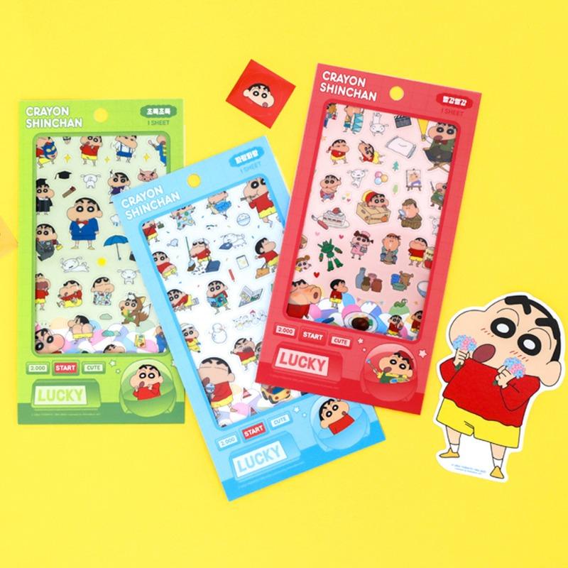 Crayon Shin chan Transparent Cartoon Account Decoration Po Bag Phone Notebook Gooka Transparent Stickers Gifts