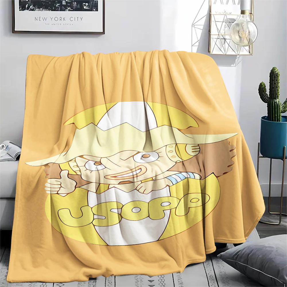 Flanelová deka s potiskem postaviček z One Piece, Vysoká kvalita, Pohodlná pro všechna roční období, Domácí dekorace, Teplo a pohodlí, Perfektní jako vánoční dárky