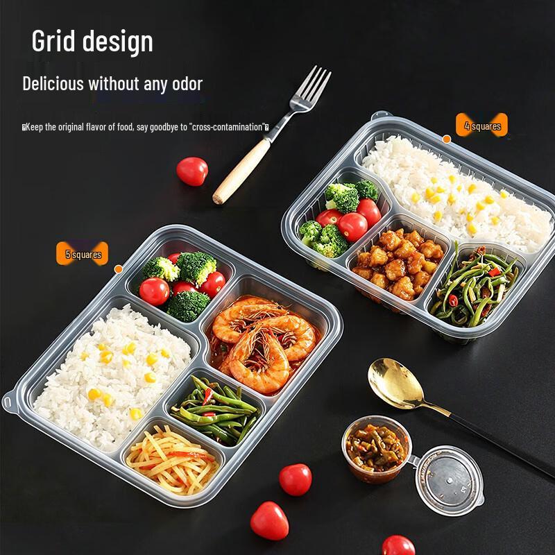 Mengdong Disposable 5-Compartment Lunch Boxes