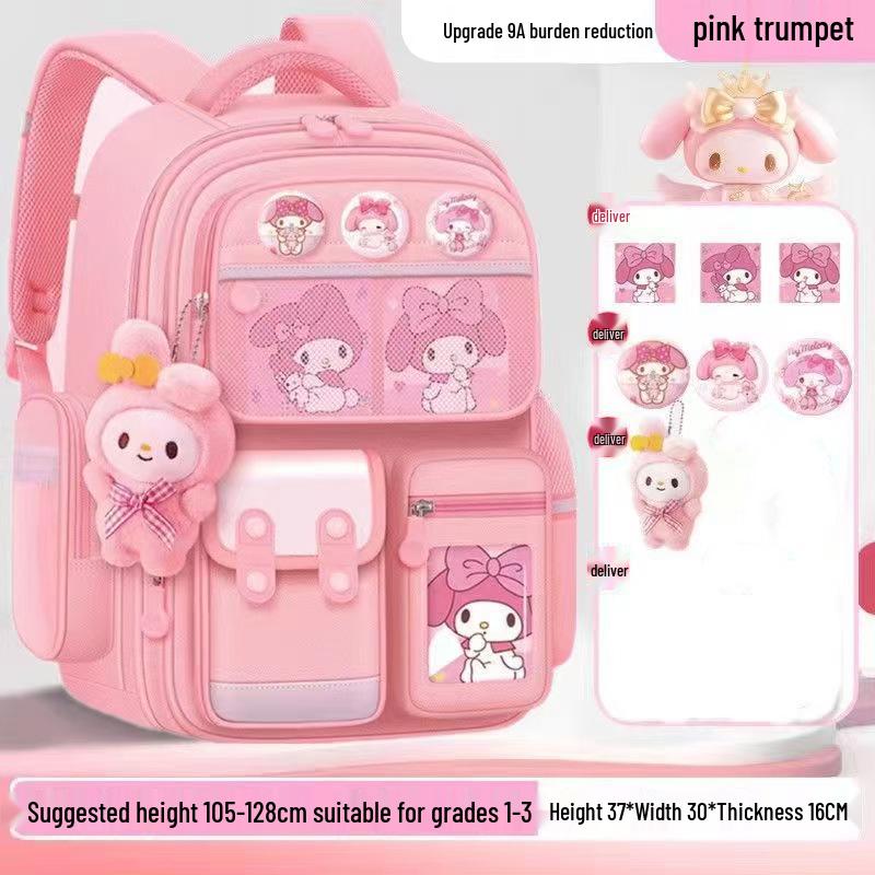 Kuromi Spine-Protecting Schoolbag: Lightweight, Large Capacity for Sixth Grade Girls