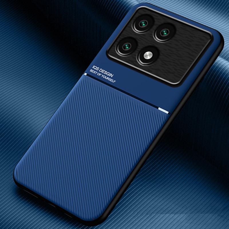 For Xiaomi Poco F6 Pro 5G Case Leather Car Magnetic Holder Back Cover for Poko Little F 6 F6Pro Pocof6 Pocof6pro Protect Cases