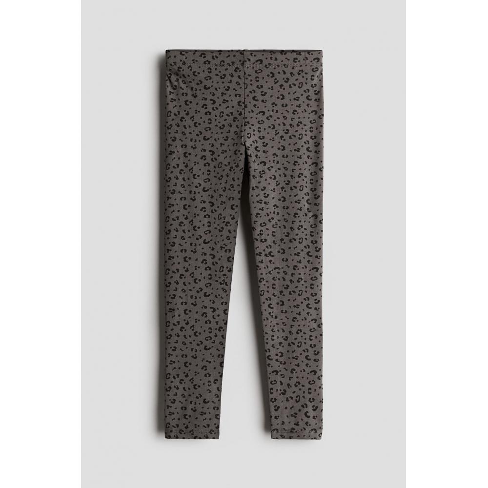 

H M leggings dark gray leopard print