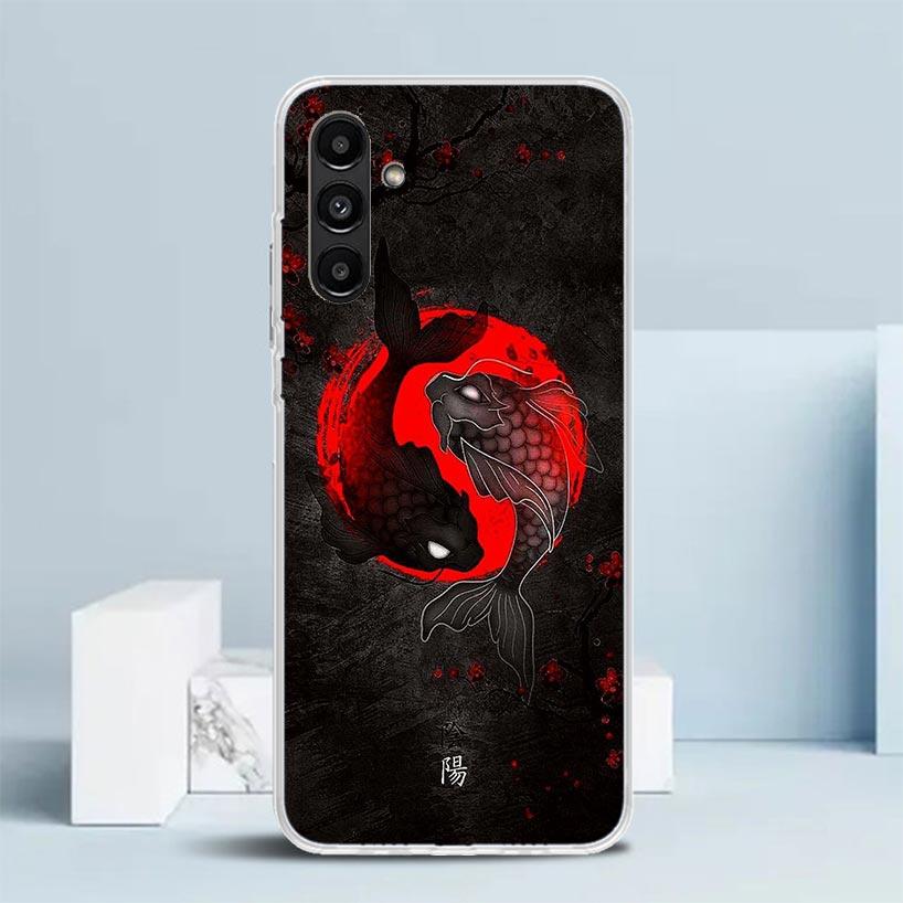 Japan Koi Fish Yin Yang Art Phone Case For Samsung Galaxy A17 A37 A57 A16 A15 A14 A13 A56 A55 A54 A53 A36 A35 A34 A33 A26 A25 A2