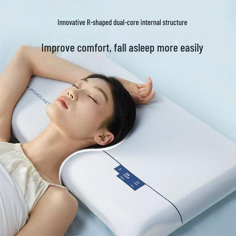 Deep Sleep Memory Foam Pillow - Neck and Cervical Spine Support, Hotel Quality Sleep Aid for Adults. Single Color 1150g