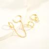3pcs Exquisite Zircon Tassel Chain Hoop Earrings Set For Women Gold Color Copper Cartilage Piercing Earrings Fashion Jewelry New