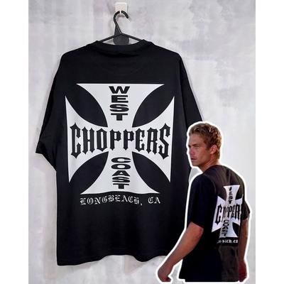 West Coast Choppers Cross Frame Tshirt Ανδρικό Hip Hop Streetwear Υπερμεγέθη μπλουζάκια Fashion Tees Ανδρικά Fleece Κοντό μανίκι