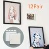 12Pair Photo Frame No Trace Removable Photo Wall Hook Nail Free Art Hanging Device Wall Adhesive Easy To Remove The Double Sided Tape