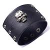 2024 Men's Cowhide Skull Bracelet: European & American Style, Wide Leather Design