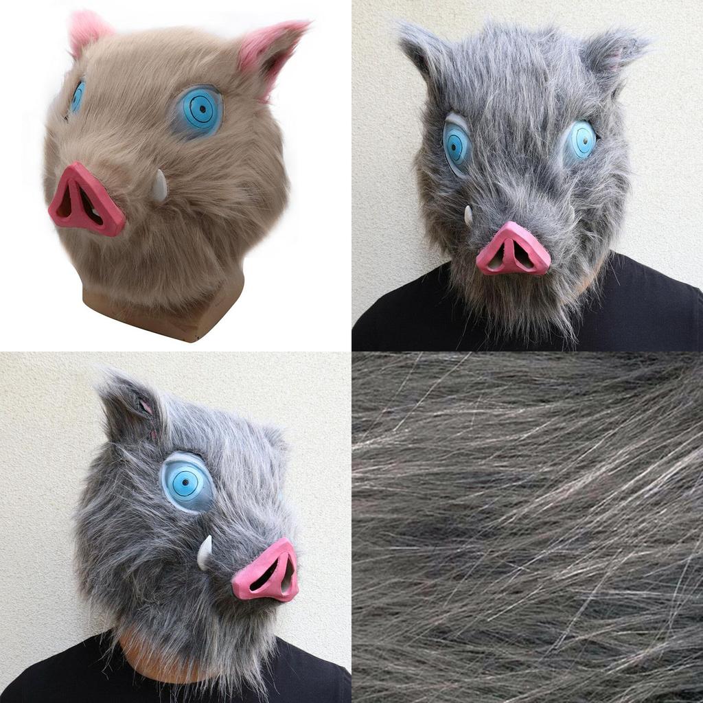 Authentic Anime Demon Slayer Kimetsu No Yaiba Hashibira Inosuke Pig Cosplay Mask Ideal For Costume Parties