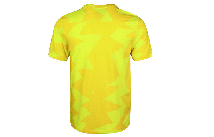 Jordan T Shirts Men's Yellow Crew Neck Moderate Straight Fit CJ6216-728