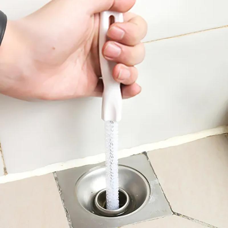 45cm Portable Pipe Dredging Strip Hair Brush Cleaner Foldable Sink Drain Cleaner Sticks Clog Remover Kitchen Cleaning Tool