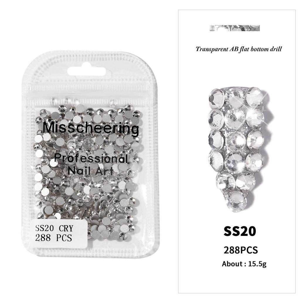 Nail Art Flat Bottom Drill Transparent Drill Ab Drill Nail Drill Diy Nail Ornament Nail Art Ornament Rhinestone