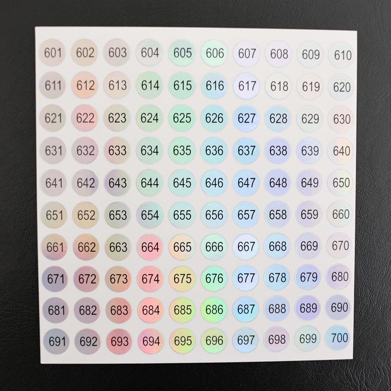 Waterproof Serial Number Label Stickers for Bottles and Nail Art (10mm)