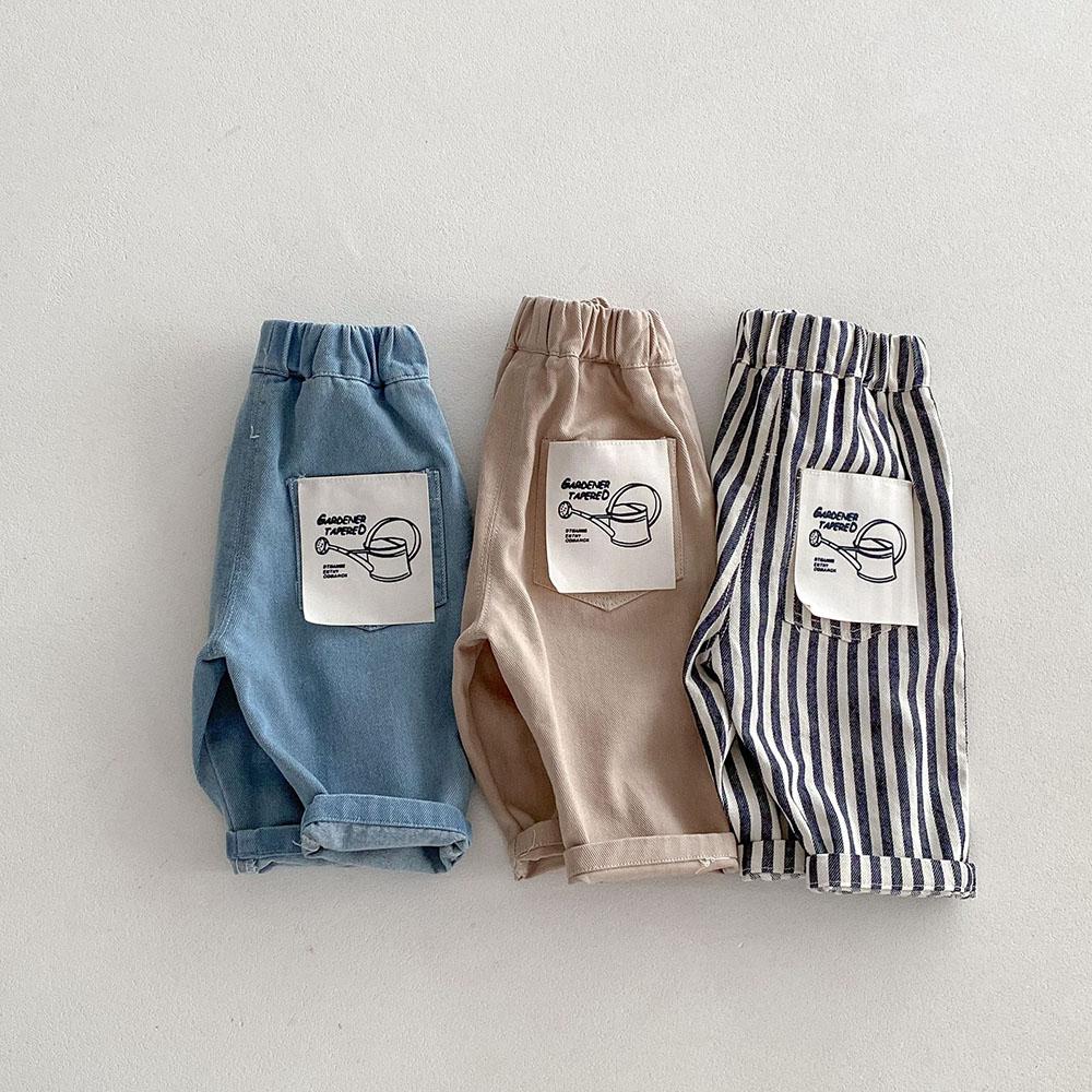 Children's Patch Casual Pants 1-5 Years Old Children's Clothing Boys' Fashion Striped Pants