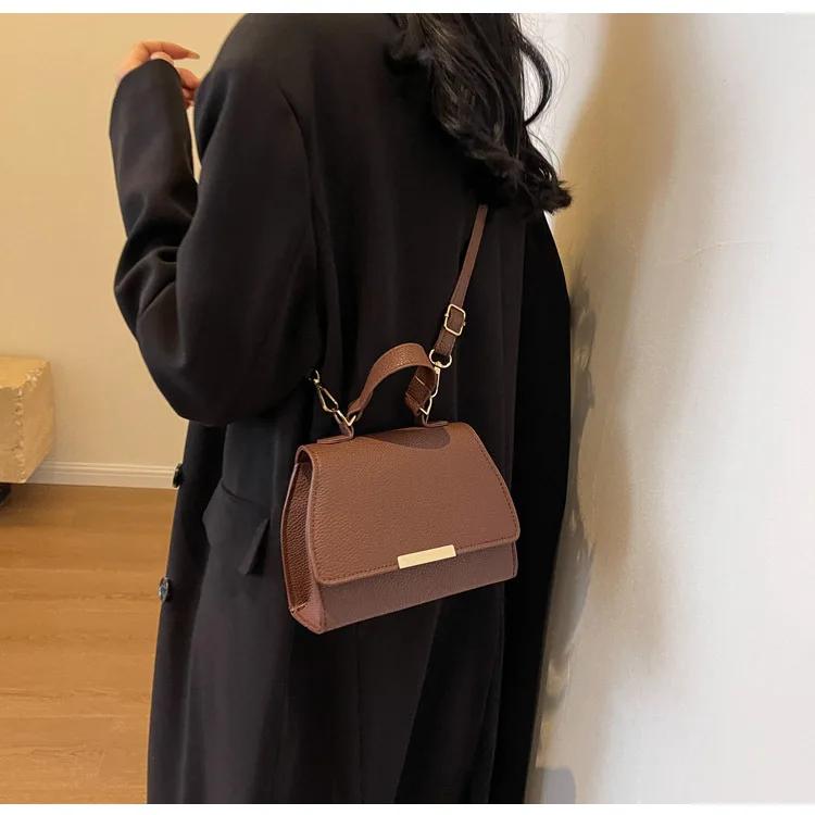 Nischendesign Umhängetasche Handtasche für Damen Neue Lässige Einfache Einfarbige Umhängetasche Lazy Style Luxusmarke Schultertasche