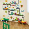WOHAHA Wall Stickers Large Size Construction City Silhouette Perfect for and Nurseries Waterproof Wall Stickers Stylish Wall Decor 132cm x 128cm - -