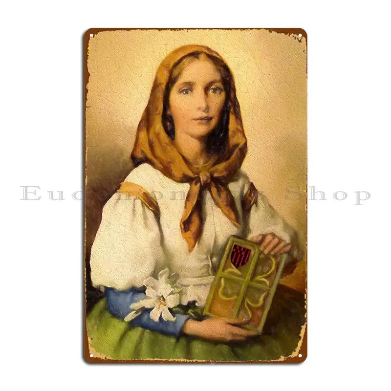 Saint Dymphna Metal Plaque Personalized Plaques Custom Plaques Character Tin Sign Poster 20x30cm