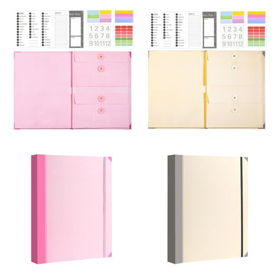 File Bag Holder with Labels And Stickers Multi-layer File Storage Bag Tear Resistant Document Organizer Office