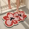 Bathroom Floor Mat Silicone Diatomaceous Mud Absorbent Non-Slip Door Shower Area Modern Floral