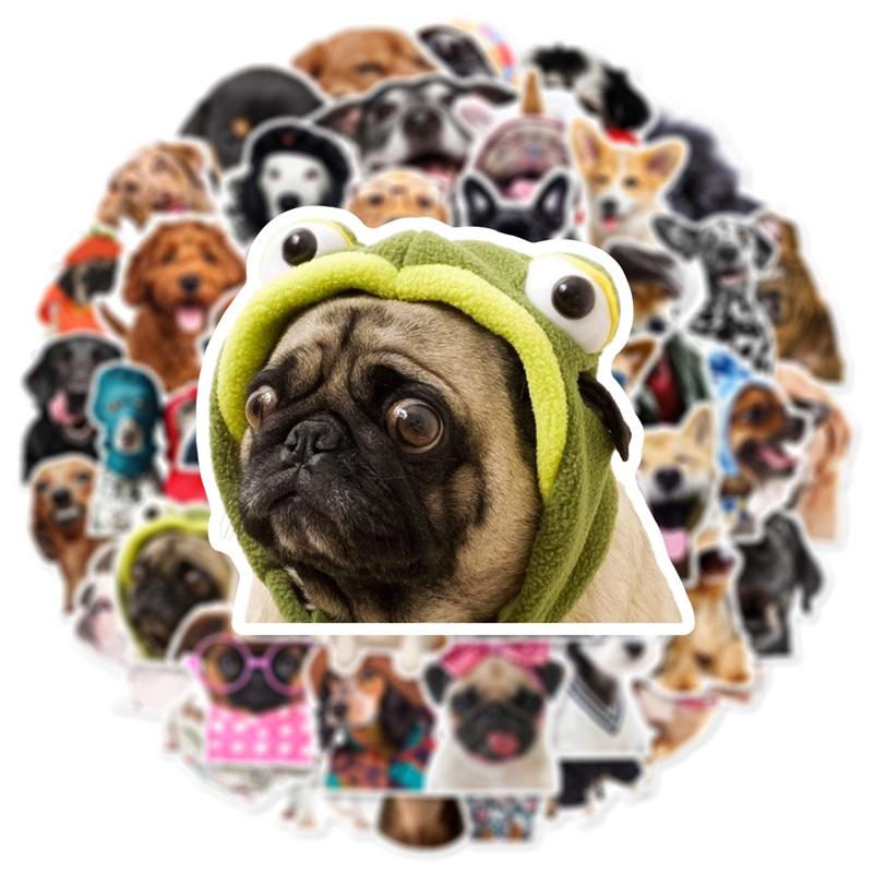10/30/50PCS Kawaii Dog Hat PVC Sticker Aesthetic DIY Decoration Scrapbooking Accessories Stationery School Supplies