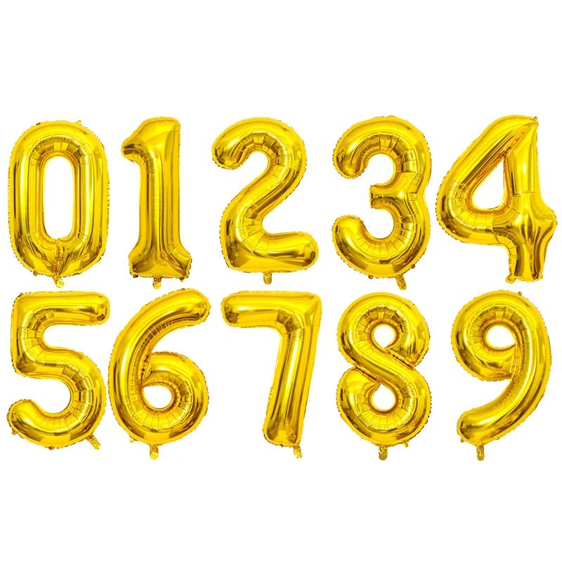 2pcs 40 Inch Number Figure Foil Balloon16 18 20 21 25 30 35 40 Years Adult Old Birthday Party Anniversary Decoration Air Balloon