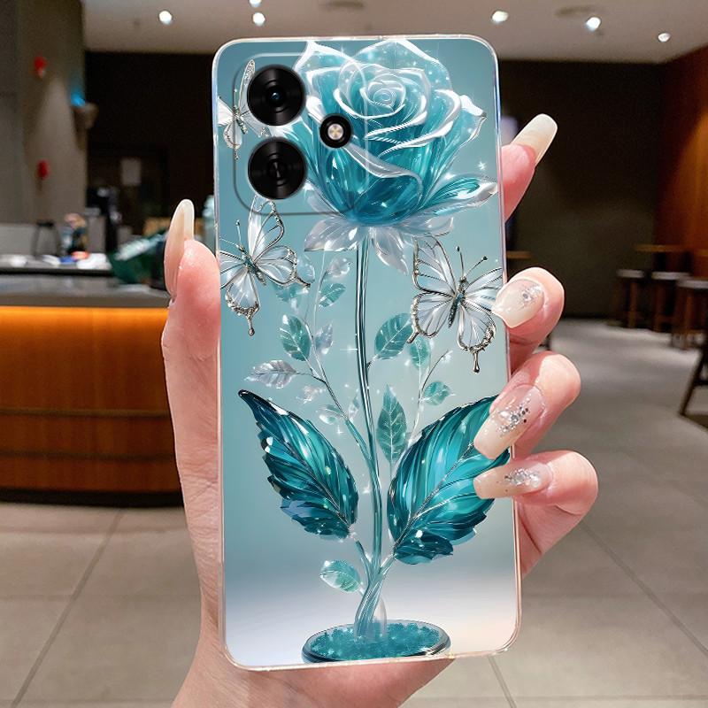 Phone Case For Honor Play 10 4G Butterfly Bow Protective Casing For Honor Play10 4G Transparent Soft Silicone TPU Cover
