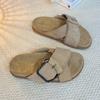 Pantofole Basse Moda Donna 2025 Nuova Moda Estiva Scarpe con Fibbia Sandali Slingback Casual Infradito Classiche Sandali da Spiaggia in Camoscio