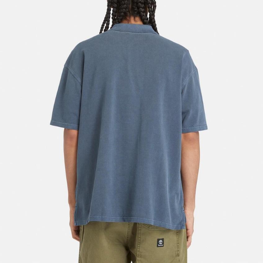 Timberland Casual Breathable Slim Fit Short Sleeve Polo Shirt Men tops Deep-Sapphire-Blue A42D5-433